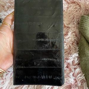Black Eel Skin Passport Holder